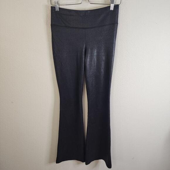 Hale Bob Flare Faux Suede Pants Black Size Small Pull On - Picture 1 of 8